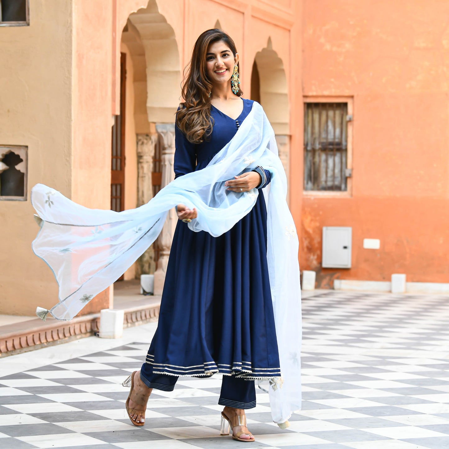 Sakhi Fashions Shades of Blue Gotta Salwar Suit
