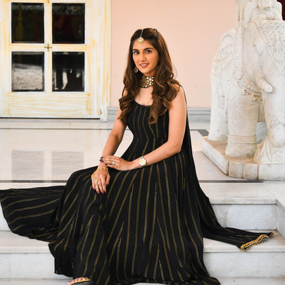Sakhi Fashions Black Anarkali with Churidar