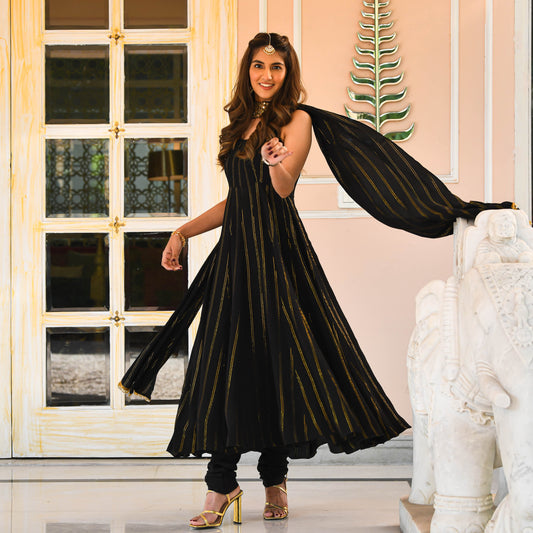 Sakhi Fashions Black Anarkali with Churidar