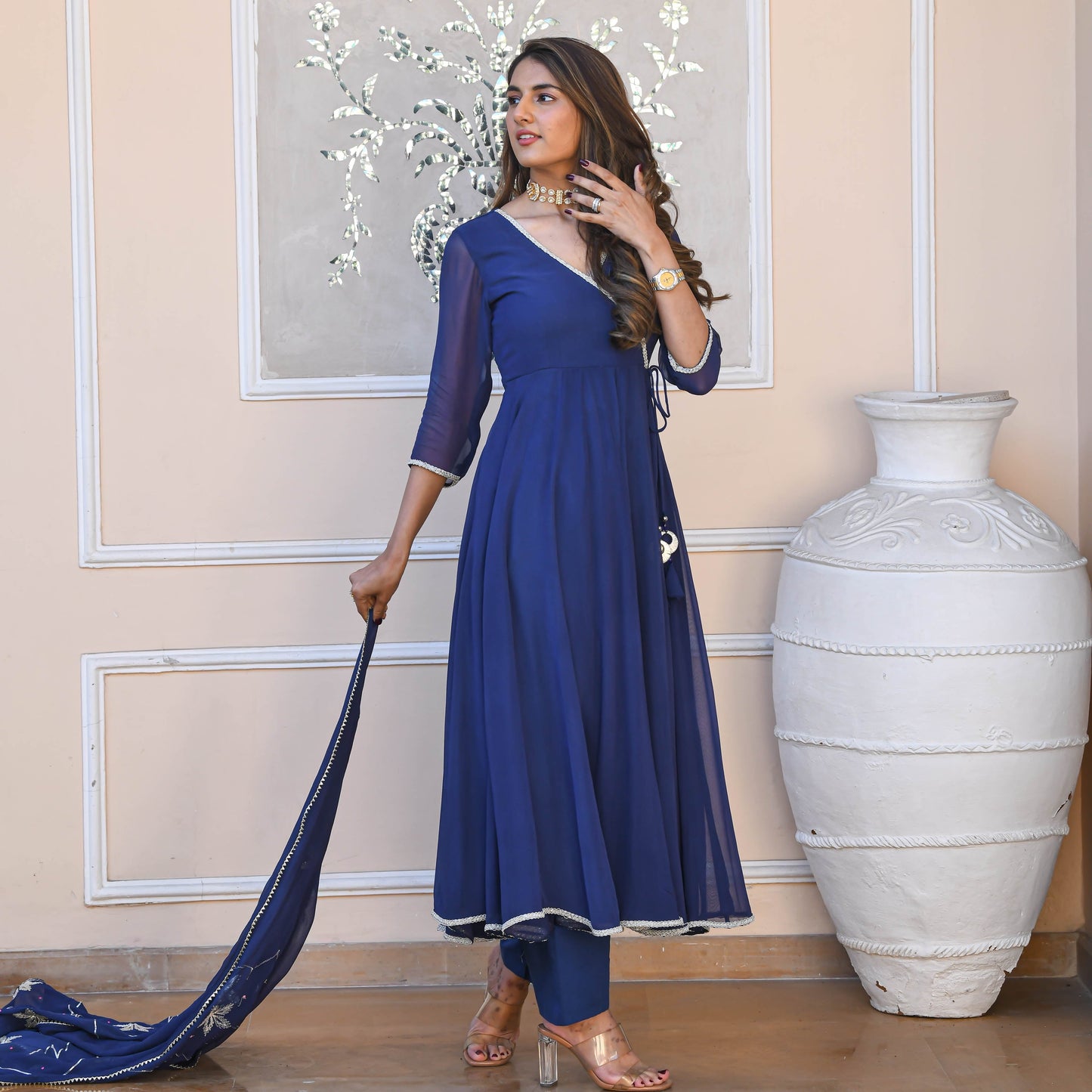 Sakhi Fashions Light Blue Georgette Suit Set