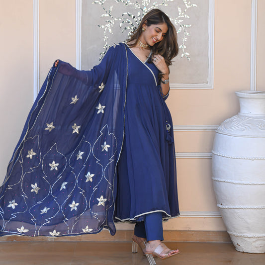Sakhi Fashions Light Blue Georgette Suit Set